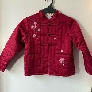 NWOT Gymboree girls satin Chinese new year quilted jacket, pink & red, 7